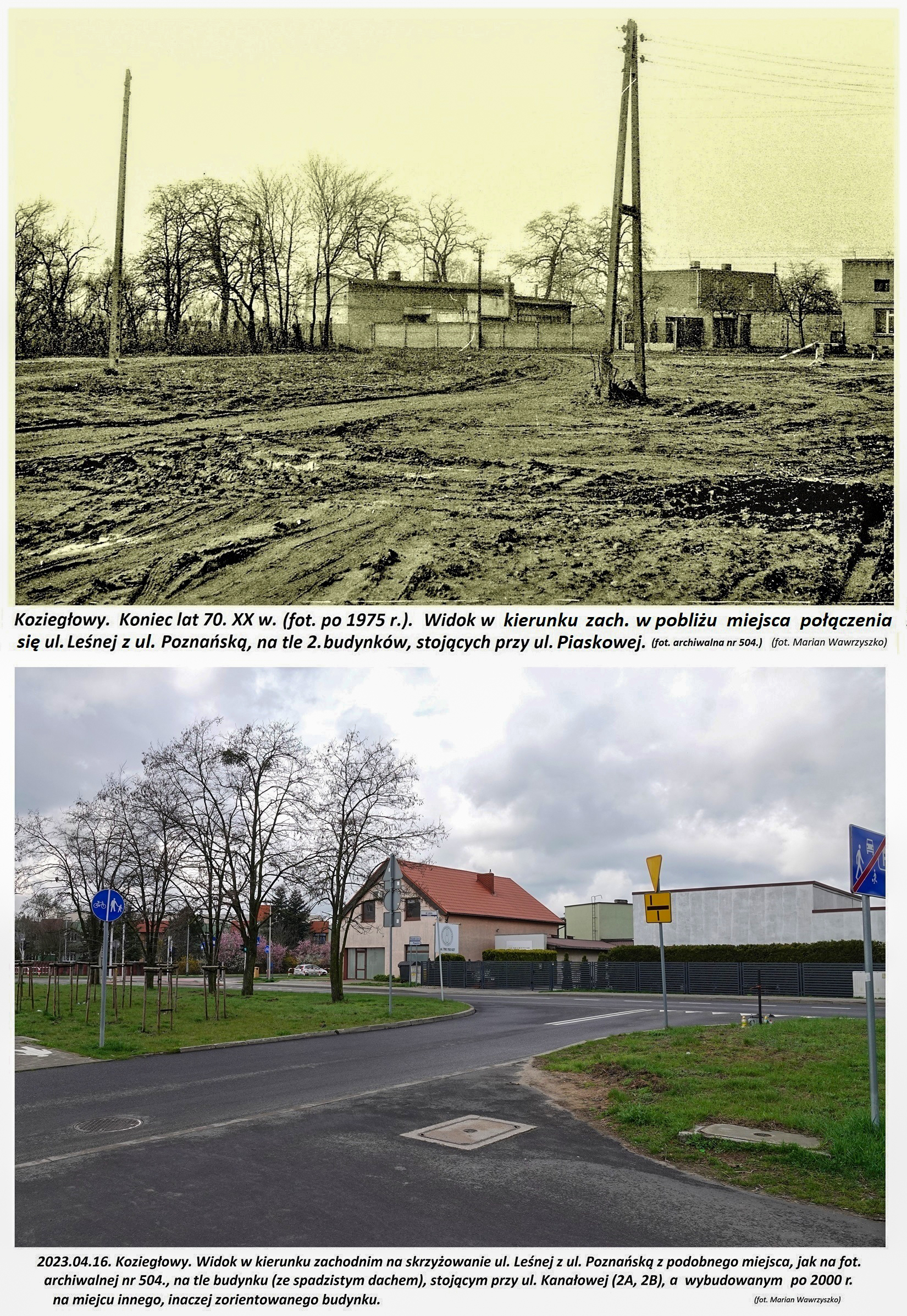 Miejsce połączenia ulicy Leśnej z Poznańską